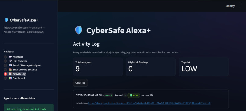 CyberSafe Alexa+ — A smart-home security assistant – screenshot 3