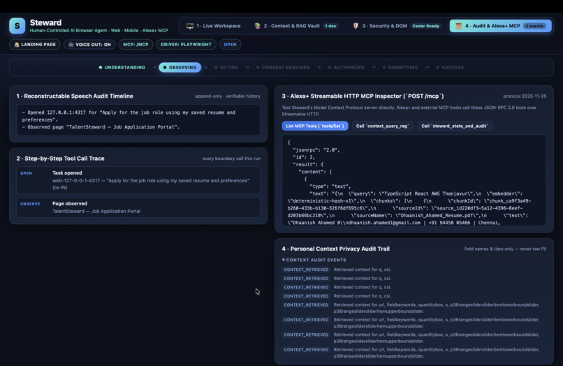 Steward: Consent-Gated Alexa+ Browser Co-Pilot – screenshot 3