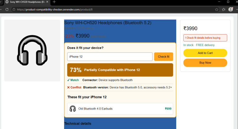 Product Compatibility Checker – screenshot 3