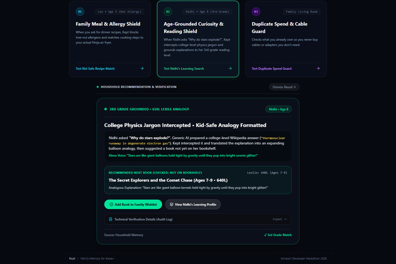 Kept — Family Memory for Alexa+ – screenshot 2