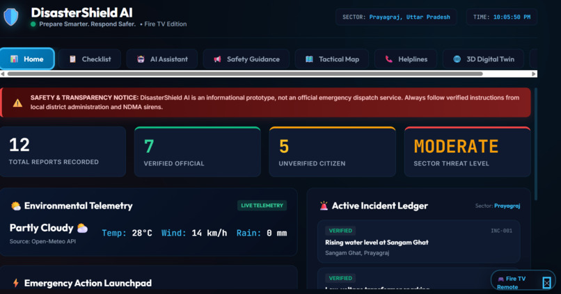 DisasterShield AI — Fire TV Edition – screenshot 1