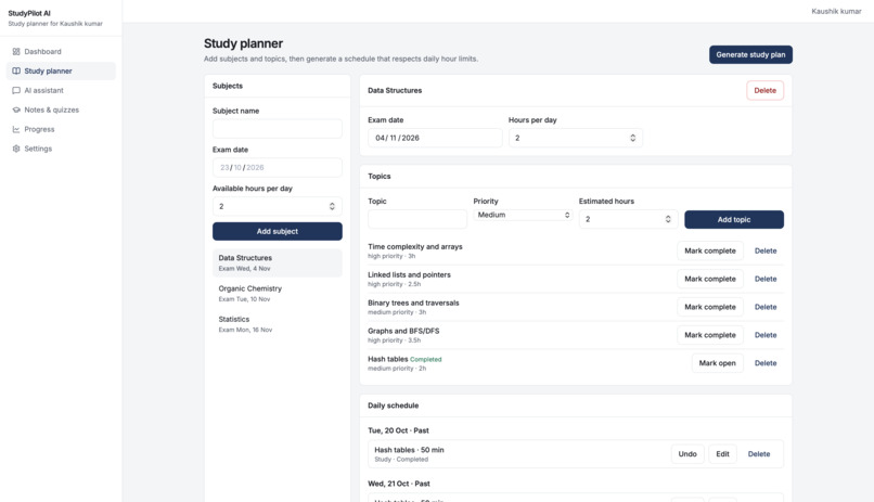 StudyPilot-AI – screenshot 2