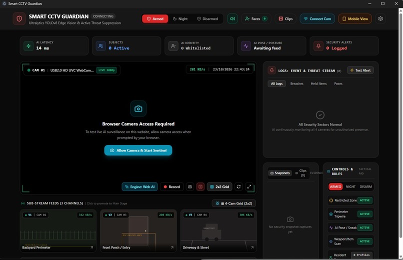 SentinelNet: AI Edge Surveillance NVR – screenshot 1