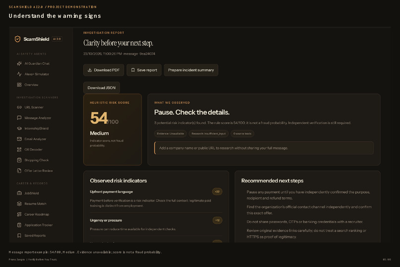SCAMSHIELD AI – screenshot 4
