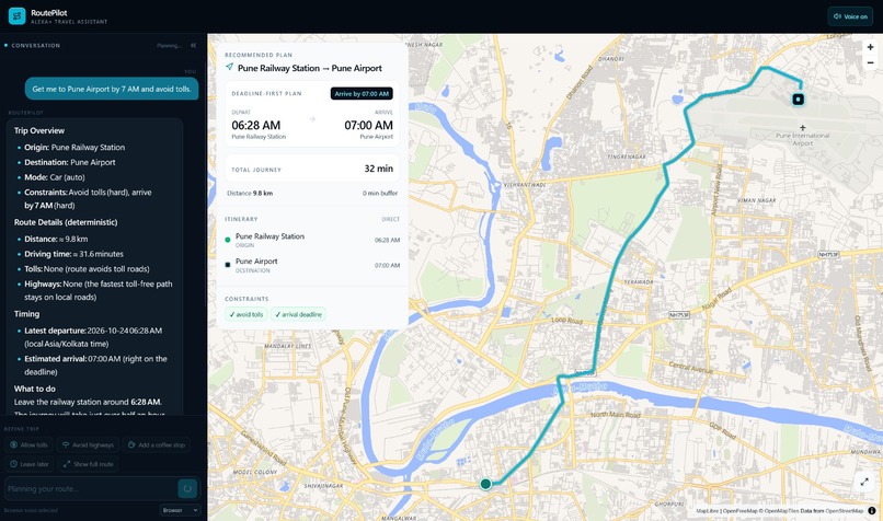 RoutePilot: Conversational Navigation Cockpit – screenshot 1