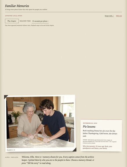 FAMILIAR MEMORIES — The Living Archive – screenshot 1
