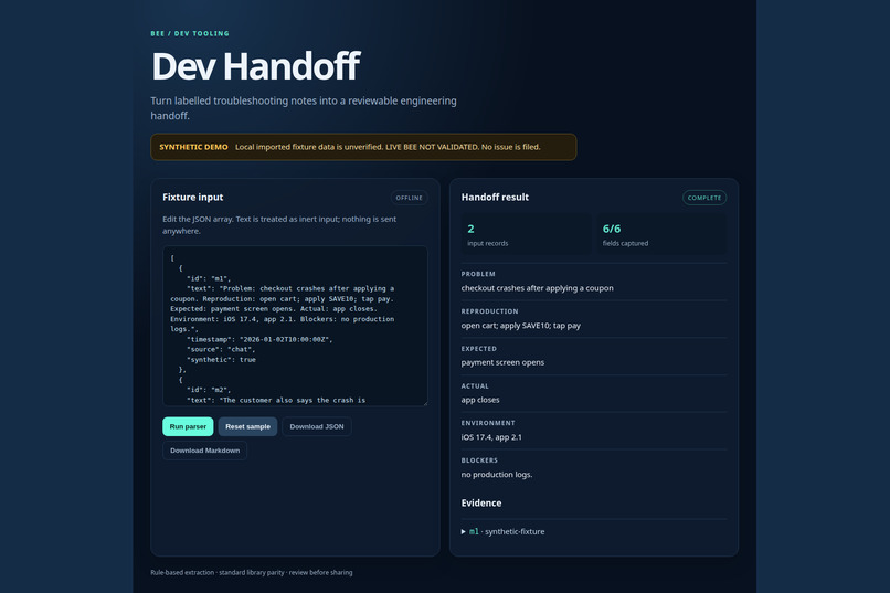 Dev Handoff – screenshot 3