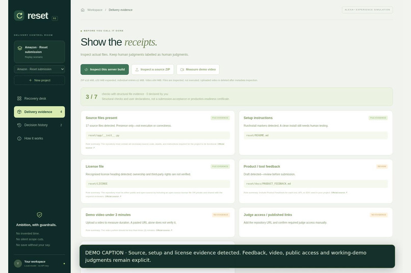Reset — deadline recovery, with receipts – screenshot 3