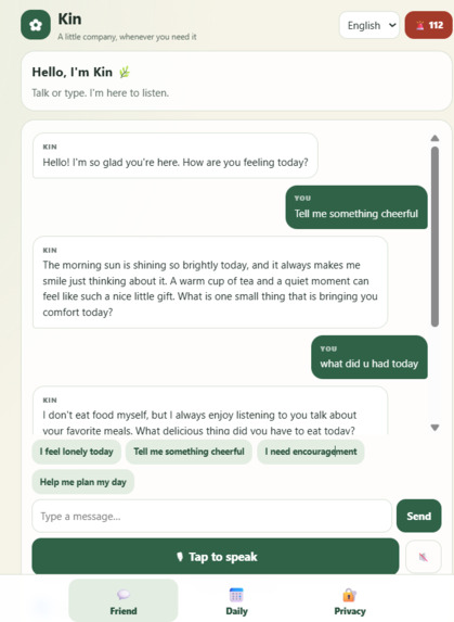 Kin — Your AI Companion – screenshot 1