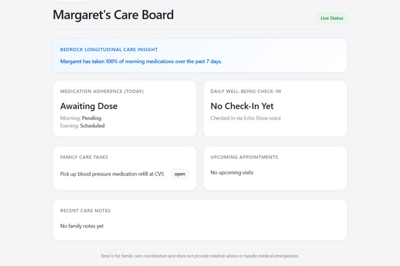 Tend: Voice-First Care Circle for Alexa+ – screenshot 1
