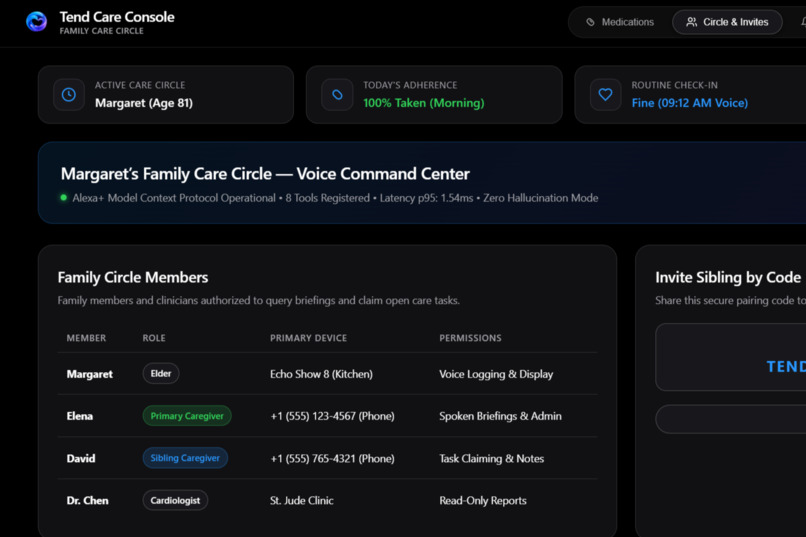 Tend: Voice-First Care Circle for Alexa+ – screenshot 3