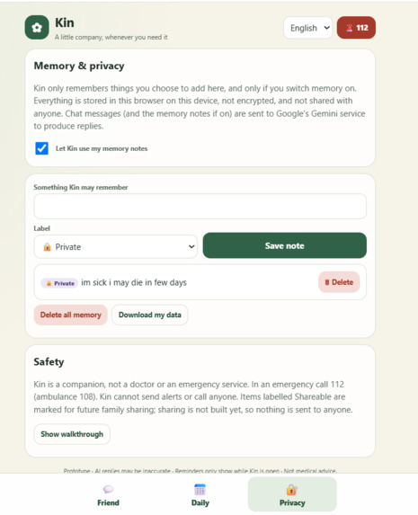 Kin — Your AI Companion – screenshot 3