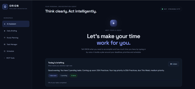 ORION - Intelligent Orchestration Agent – screenshot 1