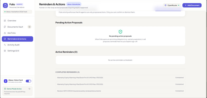 Folio-Personal-Life-Admin-Agent – screenshot 2
