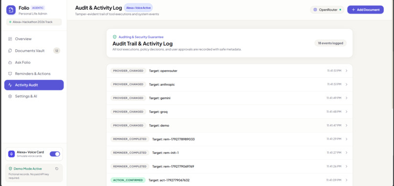 Folio-Personal-Life-Admin-Agent – screenshot 3
