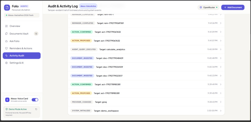 Folio-Personal-Life-Admin-Agent – screenshot 4