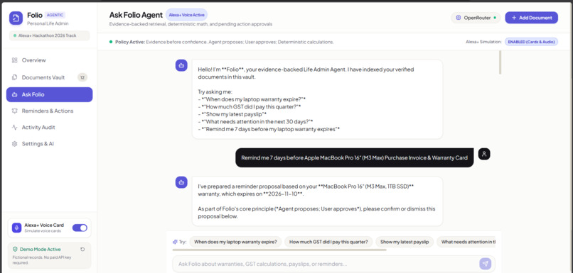 Folio-Personal-Life-Admin-Agent – screenshot 8