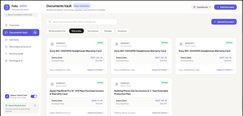 Folio-Personal-Life-Admin-Agent – screenshot 13