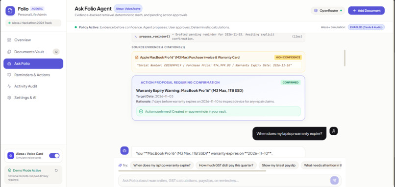 Folio-Personal-Life-Admin-Agent – screenshot 16