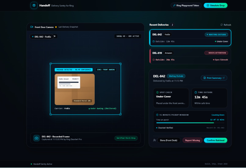 Handoff: Commercial Delivery Sentry for Ring – screenshot 1