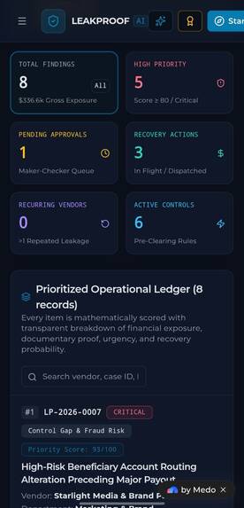 LeakproofAI -IntelligentFinancialLeakageDetection&Prevention – screenshot 2
