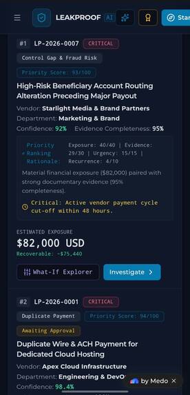 LeakproofAI -IntelligentFinancialLeakageDetection&Prevention – screenshot 3