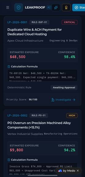 LeakproofAI -IntelligentFinancialLeakageDetection&Prevention – screenshot 4