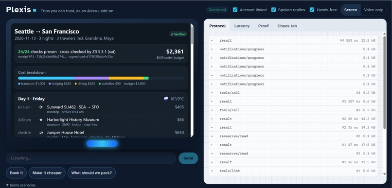 Plexis - Trips you can trust, for Alexa+ – screenshot 2