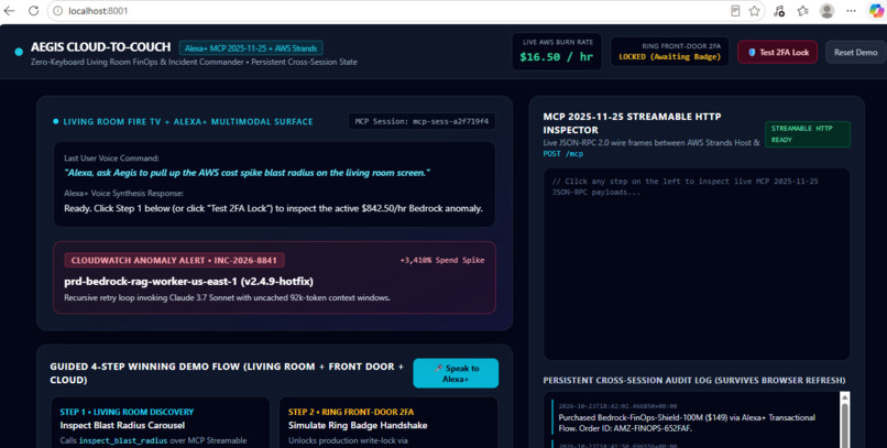 Aegis Cloud-to-Couch: Zero-Keyboard FinOps & Commander – screenshot 1