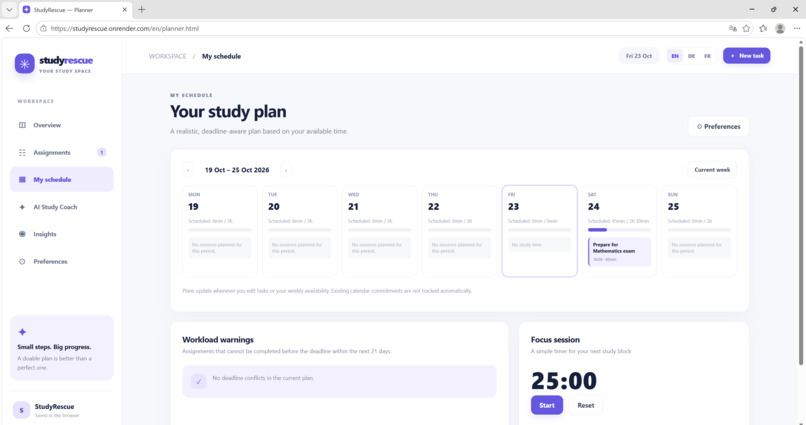 StudyRescue – screenshot 1
