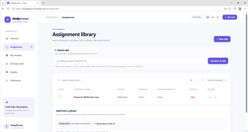 StudyRescue – screenshot 2