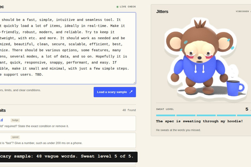 Jitters reads your spec – screenshot 1