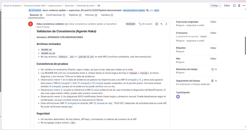 Haka QA Agentic Pipeline on GitLab Duo – screenshot 3