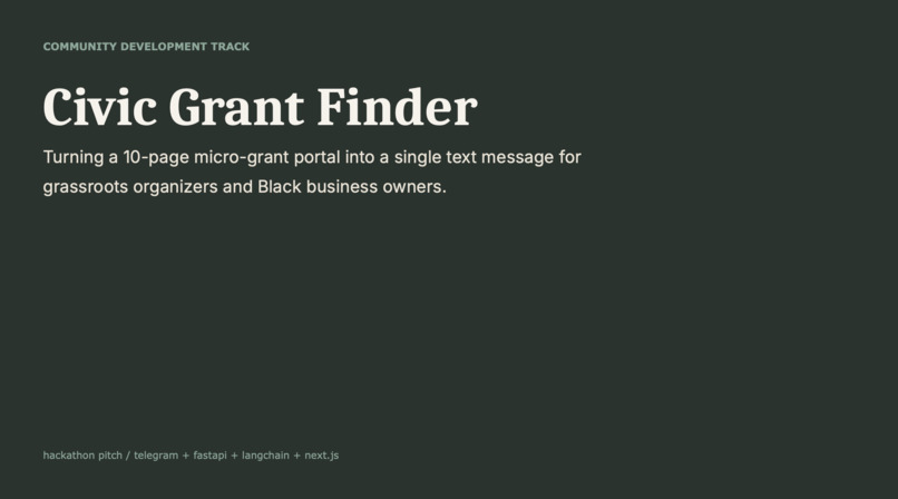 Civic Grant – screenshot 1