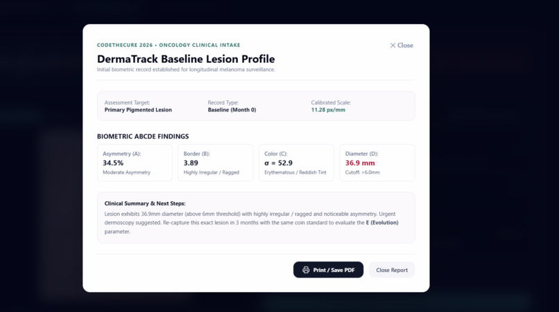 DermaTrack: Longitudinal ABCDE Melanoma Progression Tracker – screenshot 2