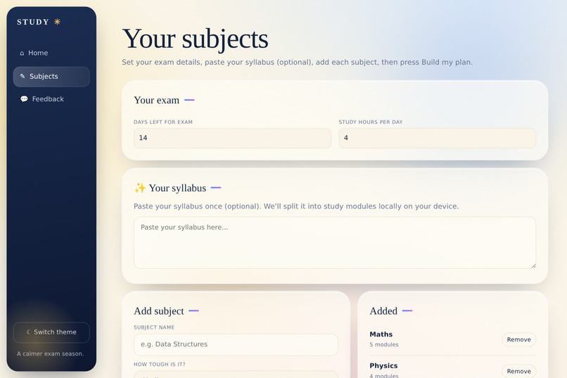 ExamWise: Smart Study Planner – screenshot 3