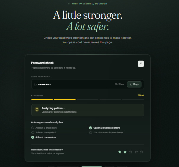 Password Checker and Hash App – screenshot 1