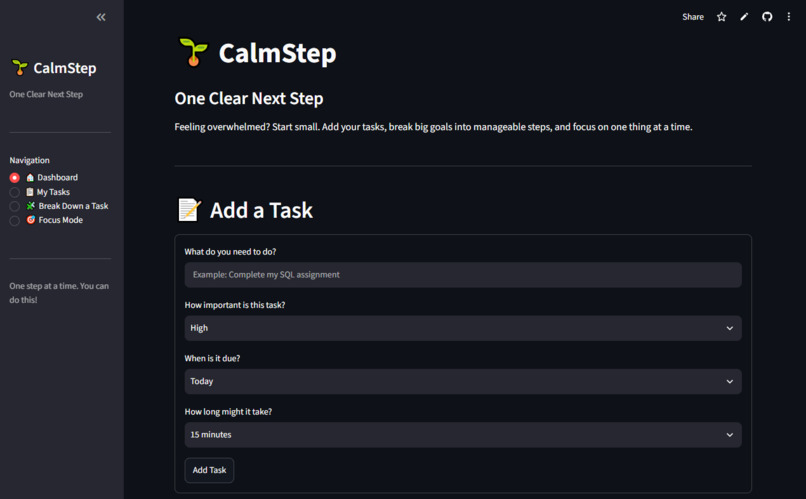CalmStep — One Clear Next Step  – screenshot 4