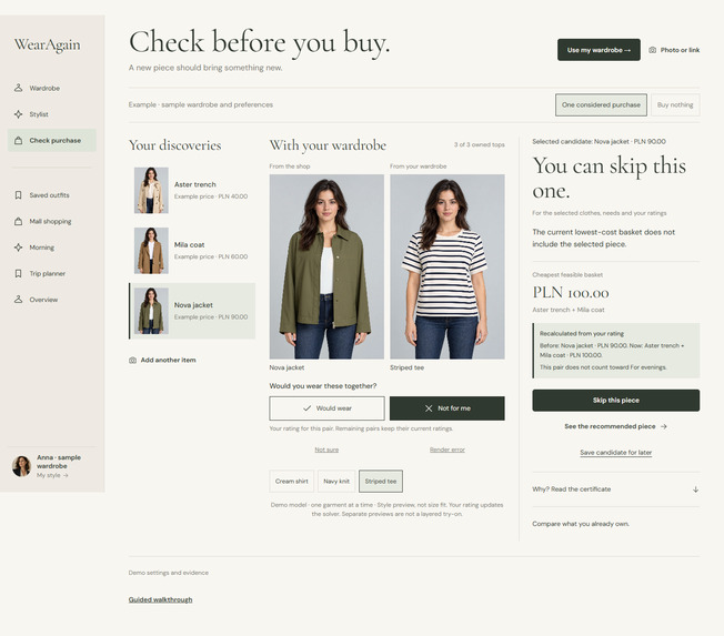 WearAgain – screenshot 2
