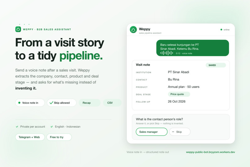 Weppy — Public Sales Pipeline Assistant – screenshot 1