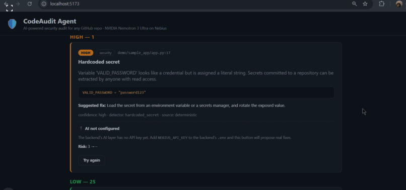 CodeAudit Agent – screenshot 1