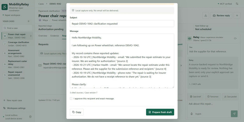 MobilityRelay: Clarity for Wheelchair Repairs – screenshot 3