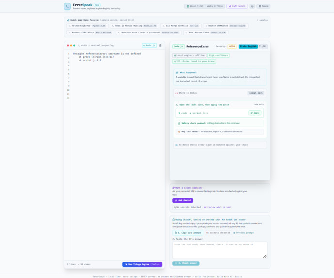 ErrorSpeak – screenshot 3
