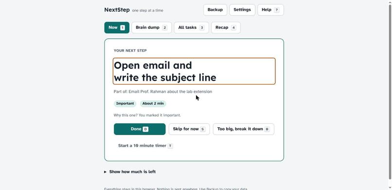 NextStep – screenshot 1