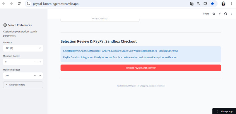 PayPal LXNORO AI Agent – screenshot 4