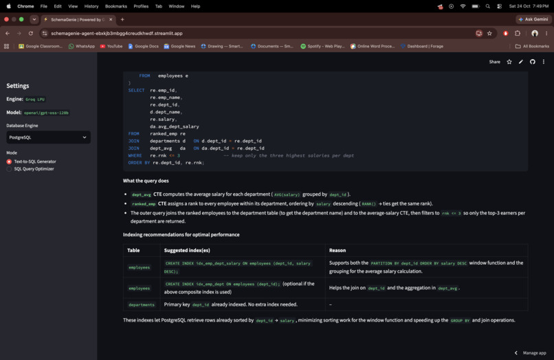 SchemaGenie: AI SQL Architect & Performance Optimizer – screenshot 8