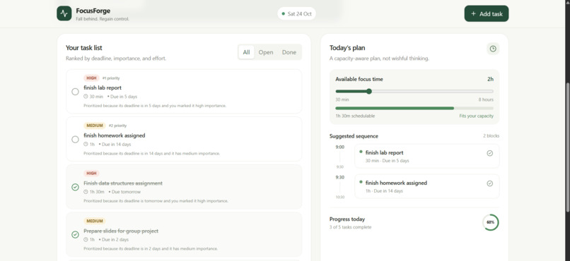 FocusForge – screenshot 2