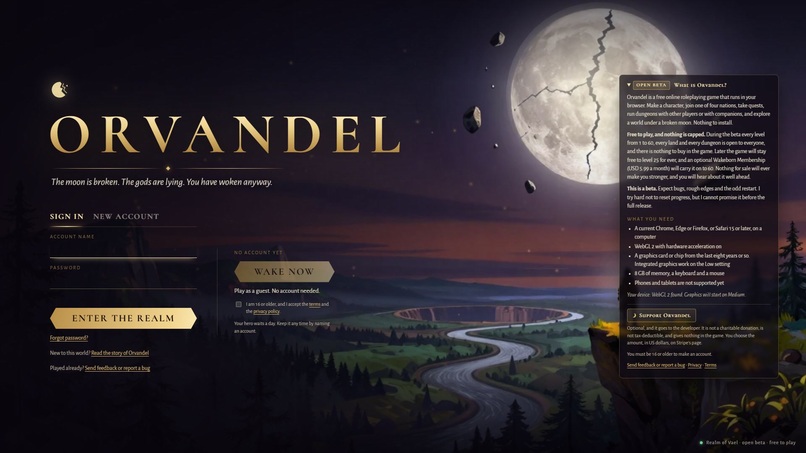 Orvandel: A Free MMORPG in Your Browser – screenshot 1