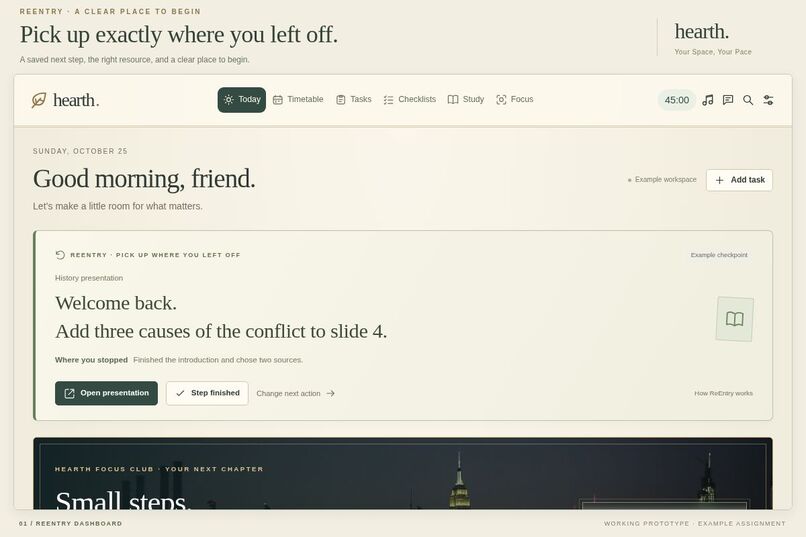  Hearth — Your Space, Your Pace – screenshot 1