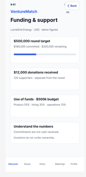 VentureMatch – screenshot 2